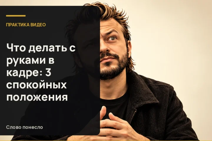 Сгенерированная иллюстрация к статье «Куда деть руки в разговорном видео и как жестикулировать спокойно»