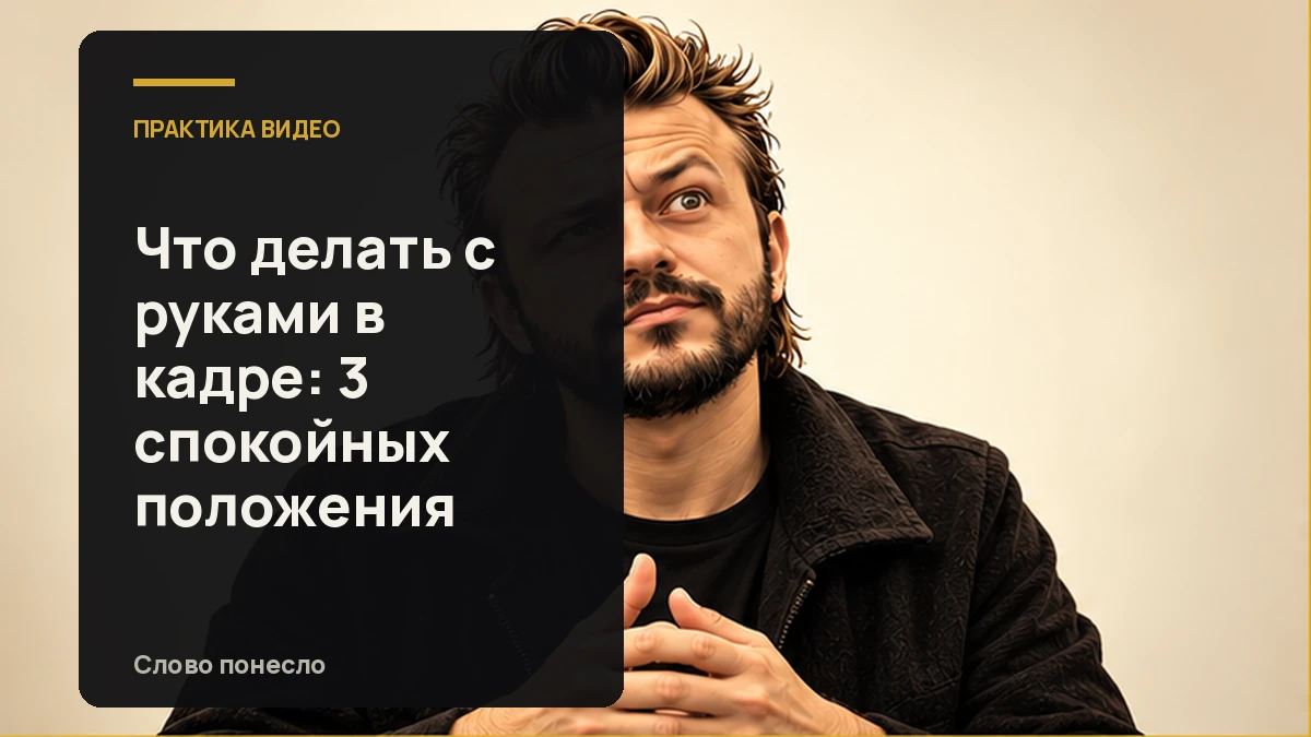 Сгенерированная иллюстрация к статье «Куда деть руки в разговорном видео и как жестикулировать спокойно»