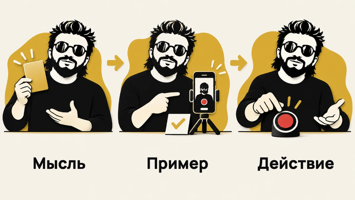 Схема к разделу «Добавьте пример и одно действие»