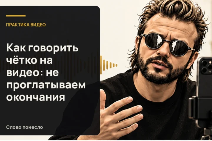 Сгенерированная иллюстрация к статье «Как говорить чётко на видео и не терять окончания слов»