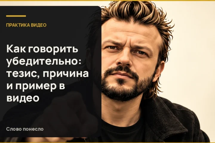 Сгенерированная иллюстрация к статье «Как говорить убедительно в разговорном видео, не давя на зрителя»