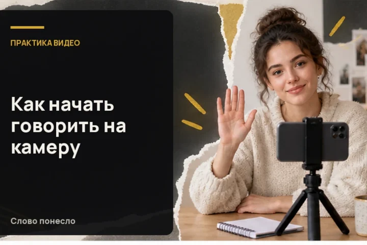 Обложка статьи «Как начать говорить на камеру: первая запись без заученного текста»