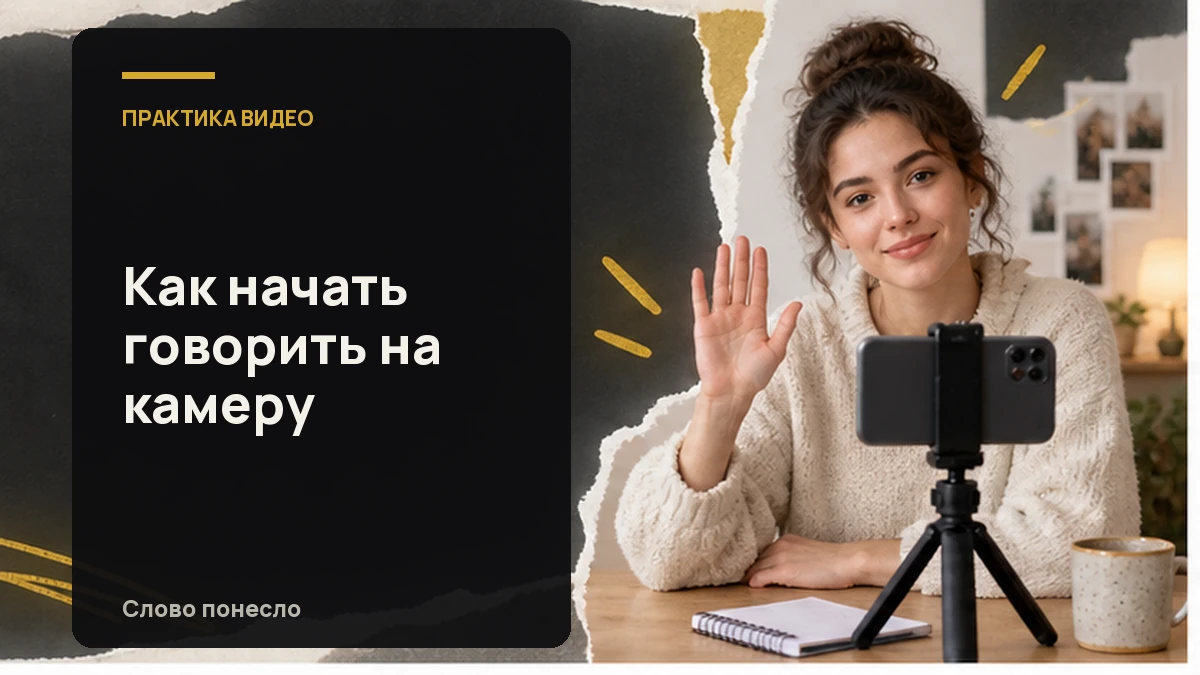 Обложка статьи «Как начать говорить на камеру: первая запись без заученного текста»