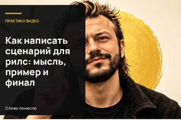 Сгенерированная иллюстрация к статье «Сценарий разговорного Reels: соберите мысль, пример и финал»