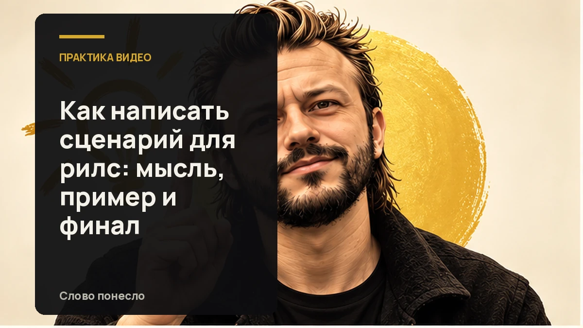 Сгенерированная иллюстрация к статье «Сценарий разговорного Reels: соберите мысль, пример и финал»