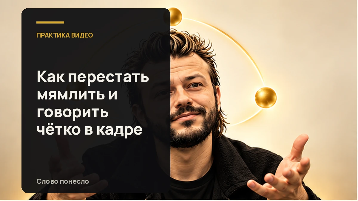 Сгенерированная иллюстрация к статье «Как перестать мямлить в кадре: наладить голос, мысль и темп»