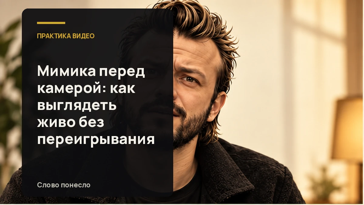 Сгенерированная иллюстрация к статье «Как сделать мимику перед камерой живой и не превратить речь в игру»