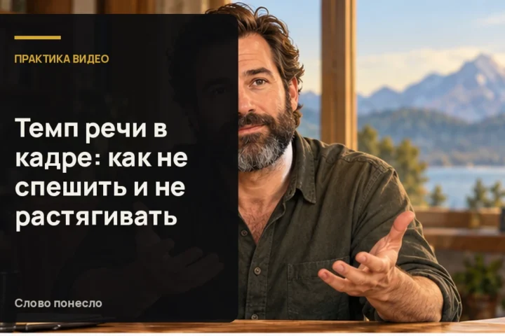 Сгенерированная иллюстрация к статье «Как найти свой темп речи для спокойного разговора в кадре»