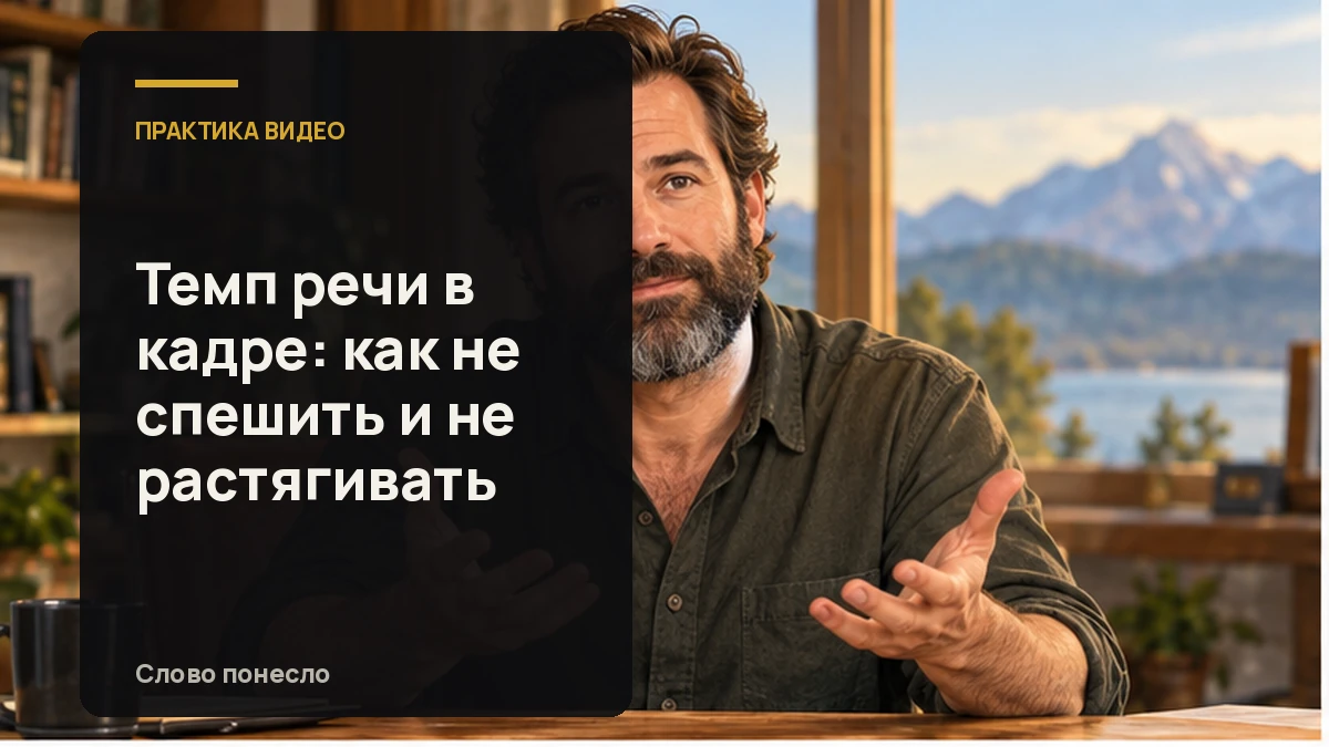 Сгенерированная иллюстрация к статье «Как найти свой темп речи для спокойного разговора в кадре»