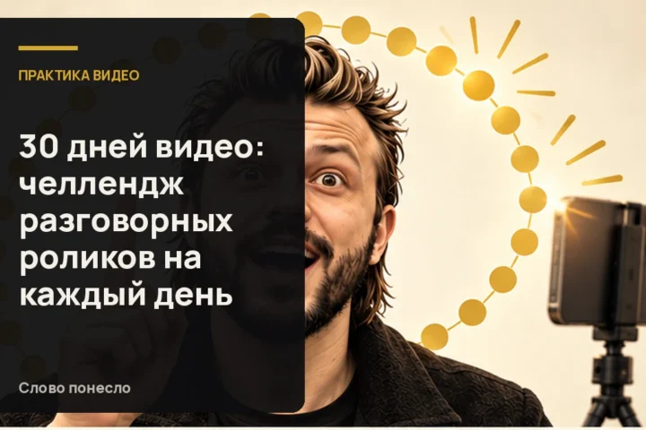 Сгенерированная иллюстрация к статье «Челлендж на 30 дней: как каждый день записывать разговорное видео»