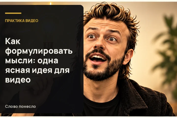 Сгенерированная иллюстрация к статье «Как собрать одну ясную мысль, чтобы зритель понял видео с первого раза»