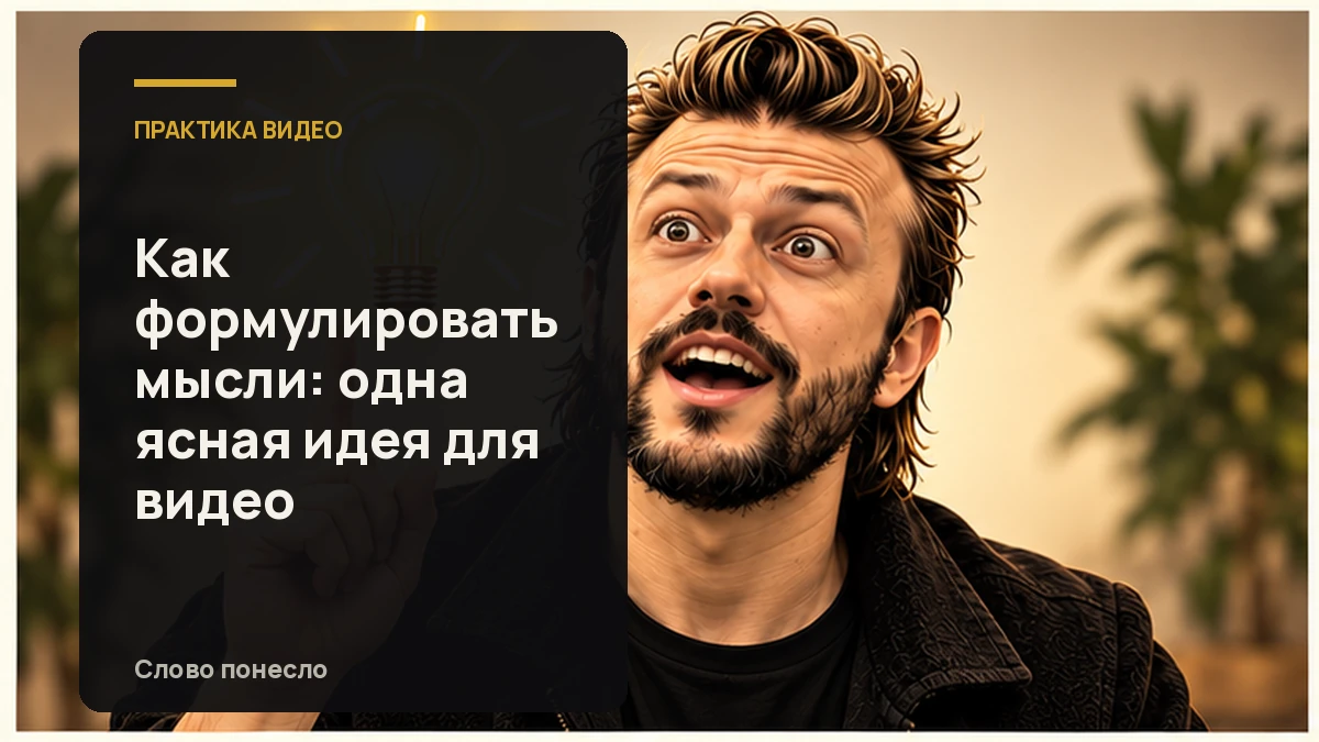 Сгенерированная иллюстрация к статье «Как собрать одну ясную мысль, чтобы зритель понял видео с первого раза»