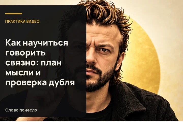 Сгенерированная иллюстрация к статье «Как говорить связно и не перескакивать между мыслями в видео»