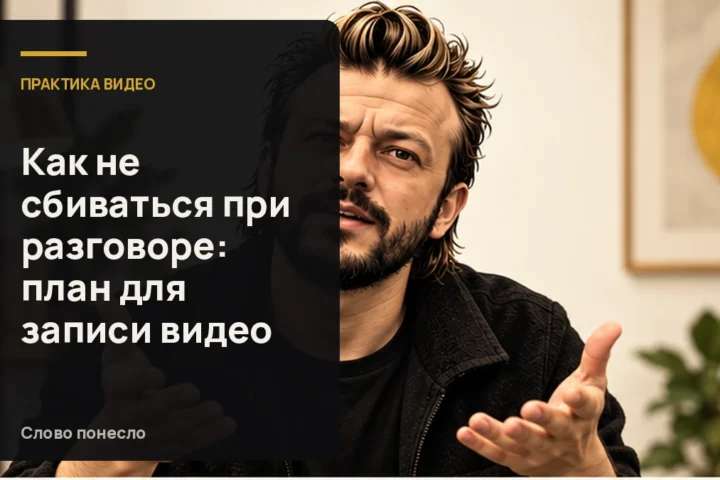 Сгенерированная иллюстрация к статье «Как не терять мысль и продолжать говорить, если в видео случилась заминка»