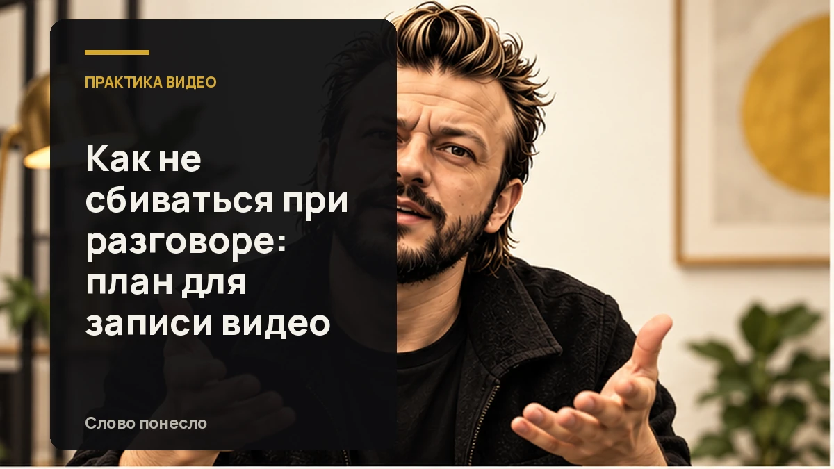 Сгенерированная иллюстрация к статье «Как не терять мысль и продолжать говорить, если в видео случилась заминка»