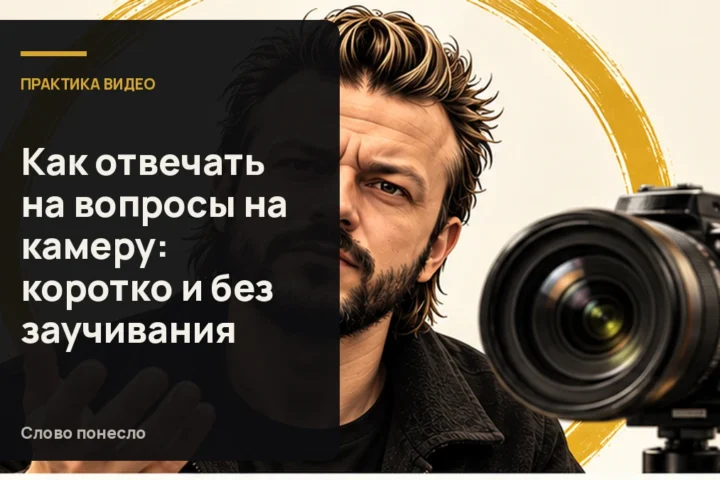 Сгенерированная иллюстрация к статье «Как отвечать на вопросы на камеру без долгой подготовки»