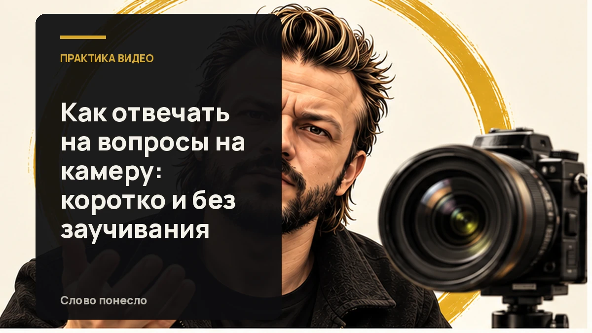 Сгенерированная иллюстрация к статье «Как отвечать на вопросы на камеру без долгой подготовки»