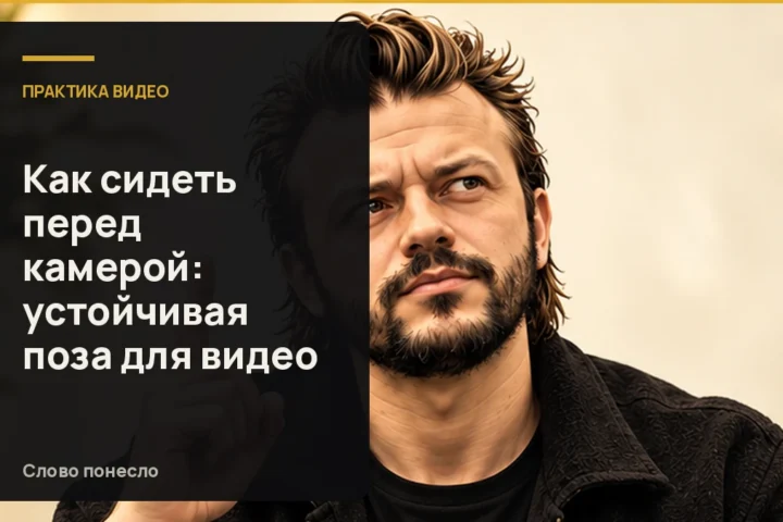 Сгенерированная иллюстрация к статье «Как сидеть перед камерой естественно и не замирать в кадре»