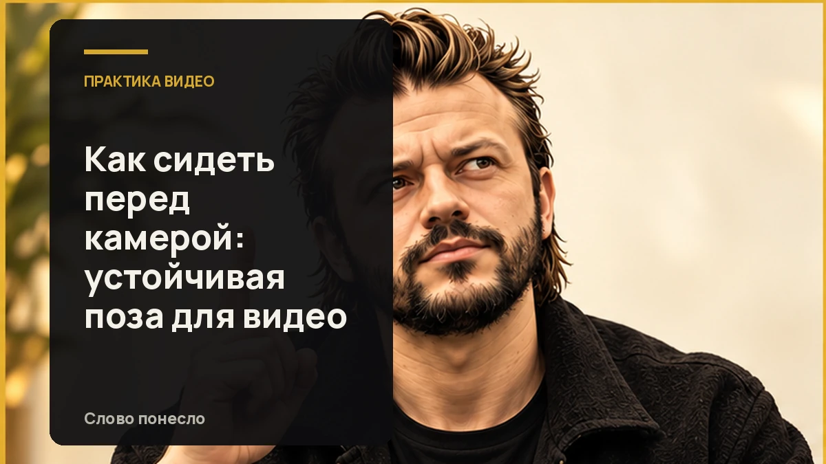 Сгенерированная иллюстрация к статье «Как сидеть перед камерой естественно и не замирать в кадре»