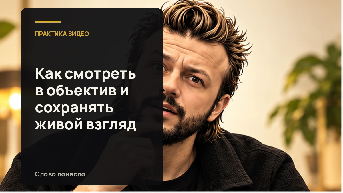 Сгенерированная иллюстрация к статье «Как смотреть в объектив камеры, чтобы взгляд оставался живым»