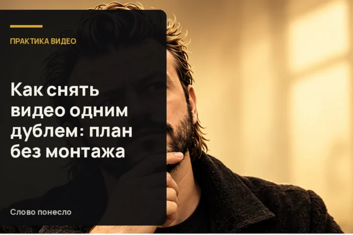Сгенерированная иллюстрация к статье «Как записать разговорное видео одним дублем и не потерять мысль»