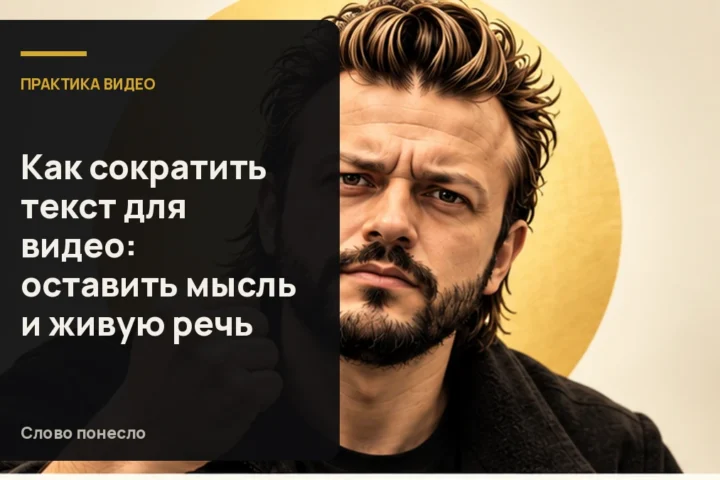 Сгенерированная иллюстрация к статье «Как сократить готовый текст перед записью видео и не потерять смысл»