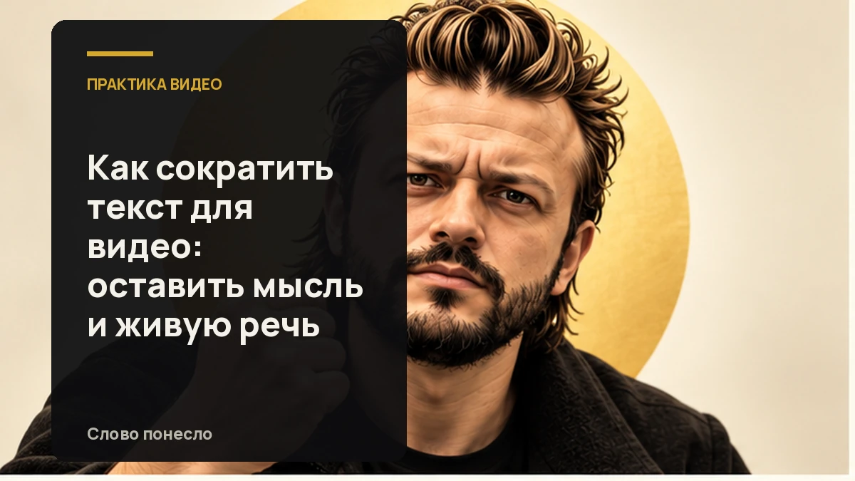 Сгенерированная иллюстрация к статье «Как сократить готовый текст перед записью видео и не потерять смысл»