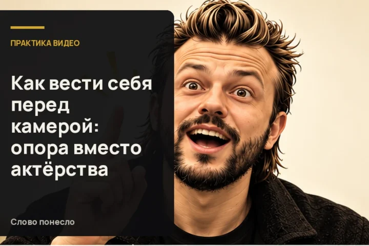 Сгенерированная иллюстрация к статье «Как вести себя перед камерой спокойно и не пытаться сыграть роль»