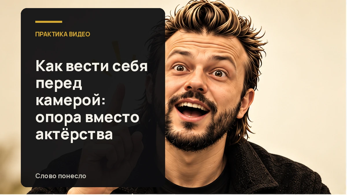 Сгенерированная иллюстрация к статье «Как вести себя перед камерой спокойно и не пытаться сыграть роль»