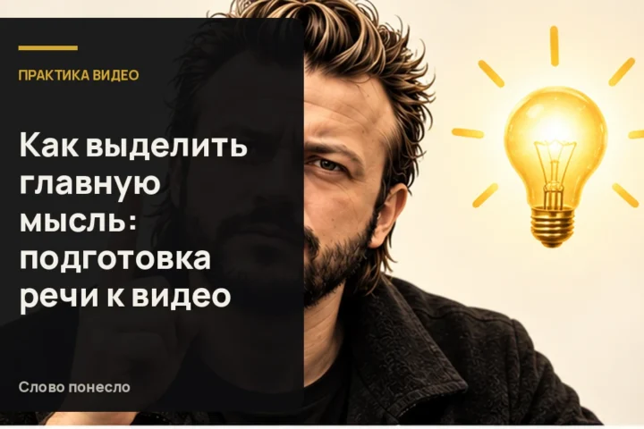 Сгенерированная иллюстрация к статье «Как выделить главную мысль в речи перед записью видео»