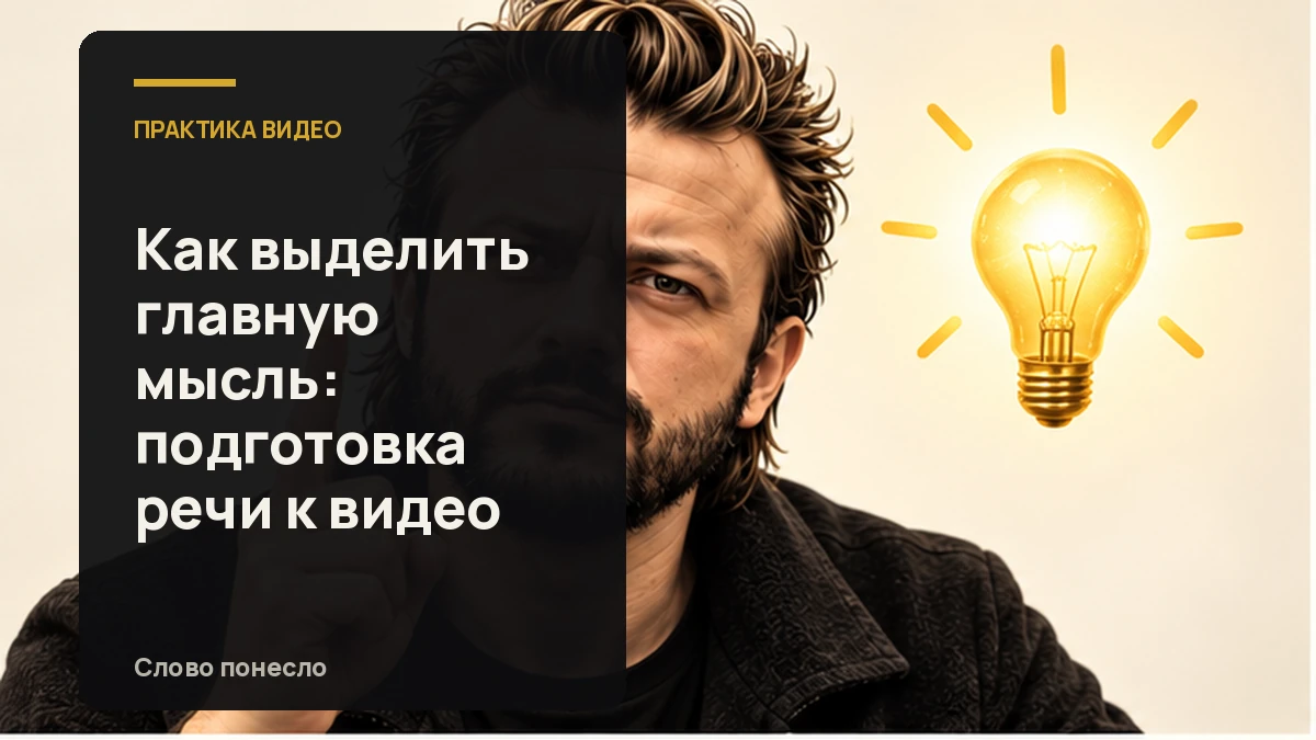 Сгенерированная иллюстрация к статье «Как выделить главную мысль в речи перед записью видео»