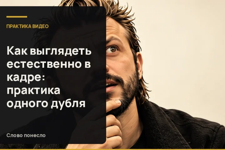 Сгенерированная иллюстрация к статье «Как перестать играть на камеру и выглядеть собой в разговорном видео»