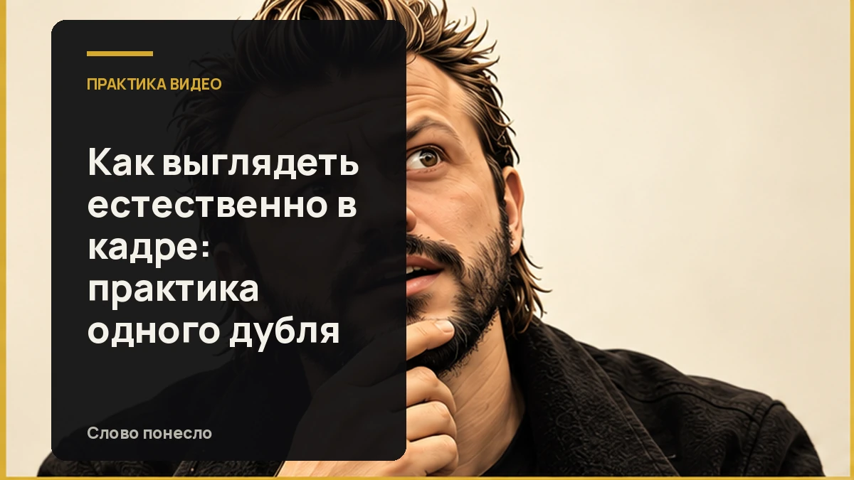 Сгенерированная иллюстрация к статье «Как перестать играть на камеру и выглядеть собой в разговорном видео»