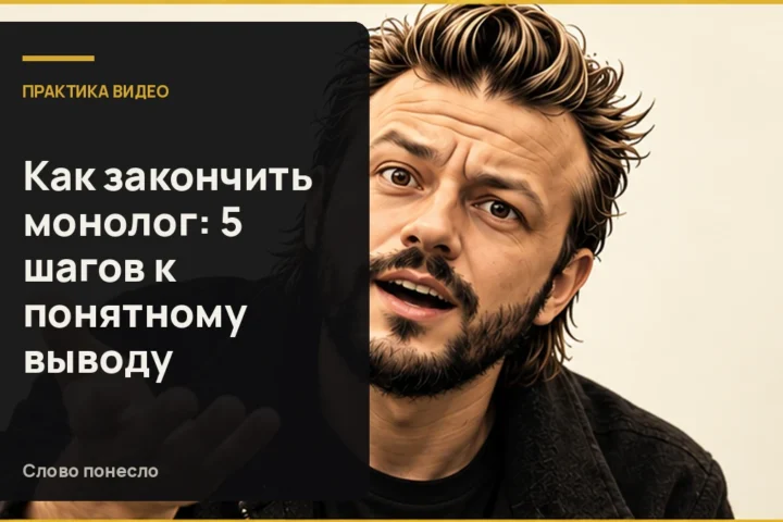 Сгенерированная иллюстрация к статье «Как завершить монолог, чтобы зритель понял ваш вывод»