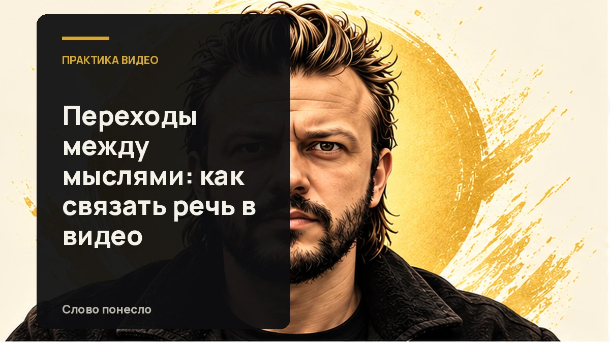 Сгенерированная иллюстрация к статье «Как плавно перейти от одной мысли к другой в разговорном видео»
