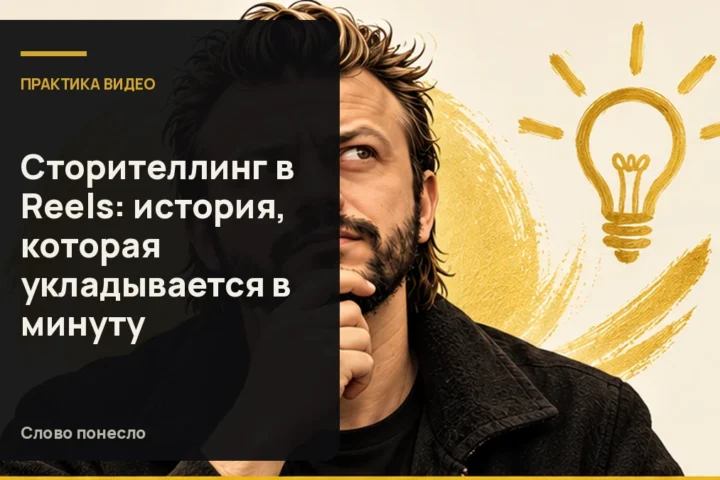 Сгенерированная иллюстрация к статье «Как рассказать одну историю в Reels за минуту и не потерять смысл»