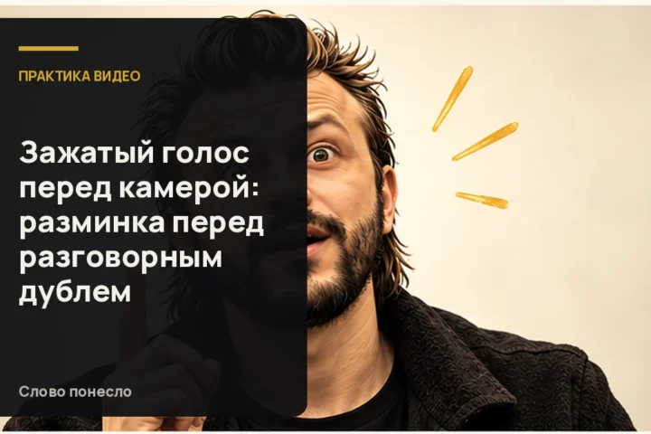 Сгенерированная иллюстрация к статье «Как расслабить зажатый голос перед камерой без вокальных упражнений»